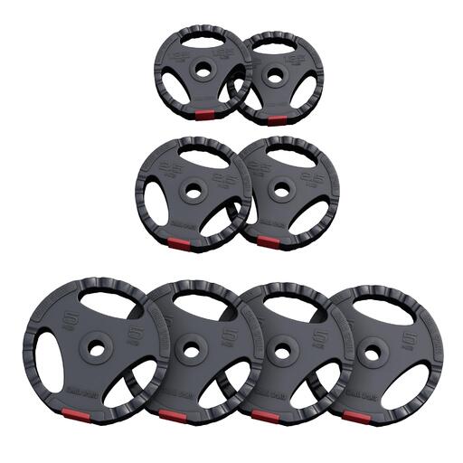 Komplet uteži Gorilla Sports Triple Grip 27,5 kg