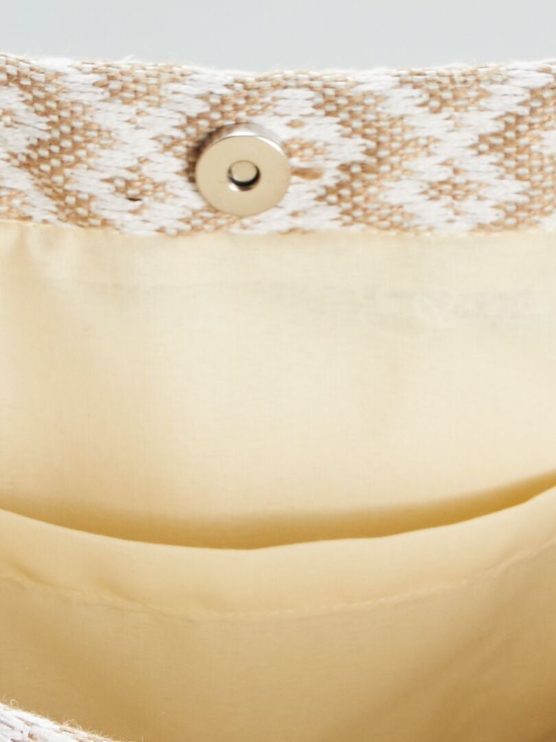 Boodschappentas met print - beige