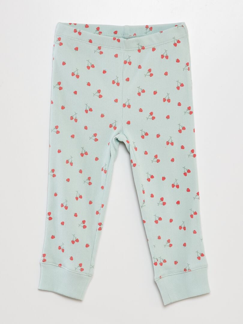 Geribbelde pyjamaset - 2-delig - BLAUW