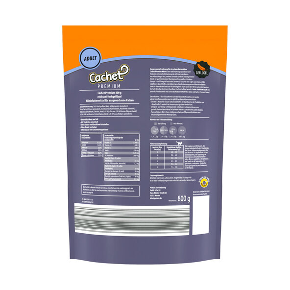 Premium droogvoer voor volwassen katten, 8 x 800 g