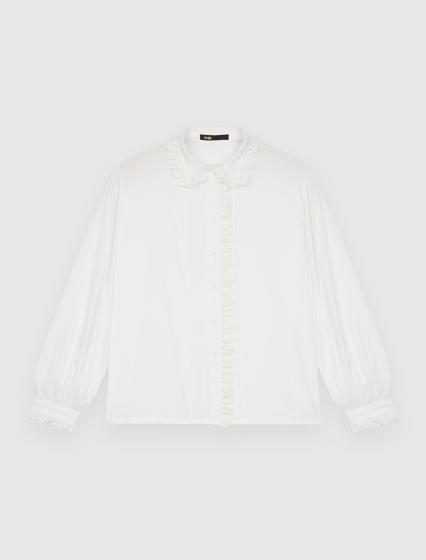 Chiffon blouse met Peter Pan-kraag - Wit