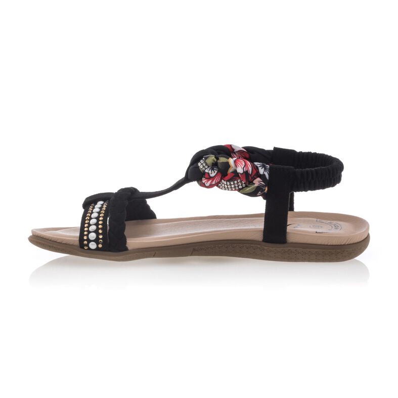 Schwarze Damensandalen / Zehenfreie Schuhe