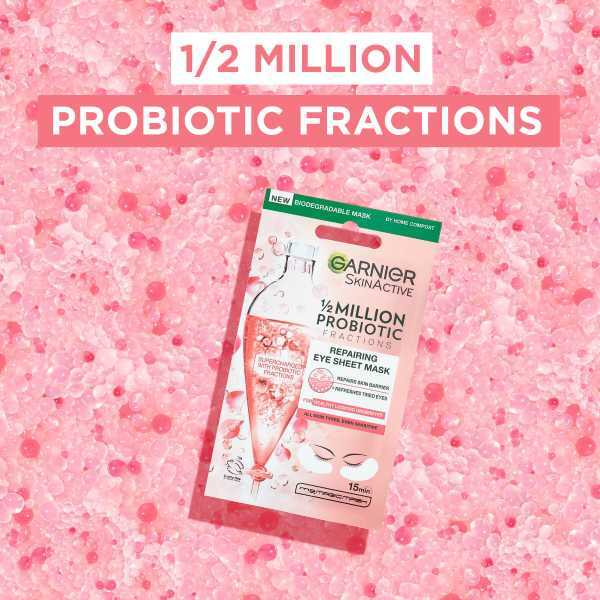 Maschera in tessuto riparatrice per il contorno occhi probiotica Garnier Skinactive