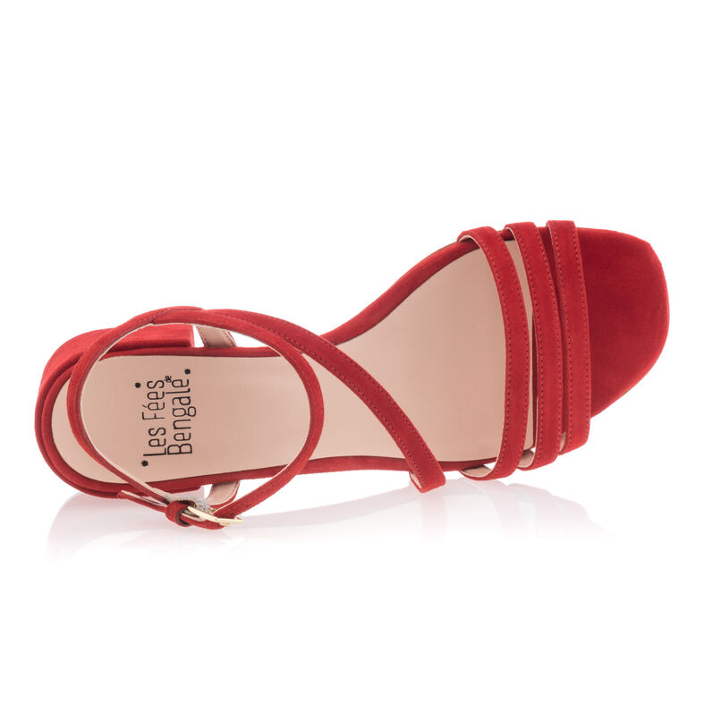 Rote Damensandalen / Zehenfreie Schuhe