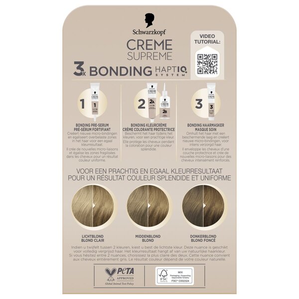 Schwarzkopf Creme Supreme 8-0 Natural Blonde Caring Cream Color<br>182 g