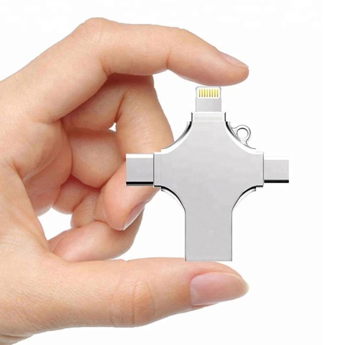 PASHASHOP Clé USB 4-en-1 1 To USB 3.0 Type-C OTG Gris – Pendrive pour Android, PC, Mac, Linux