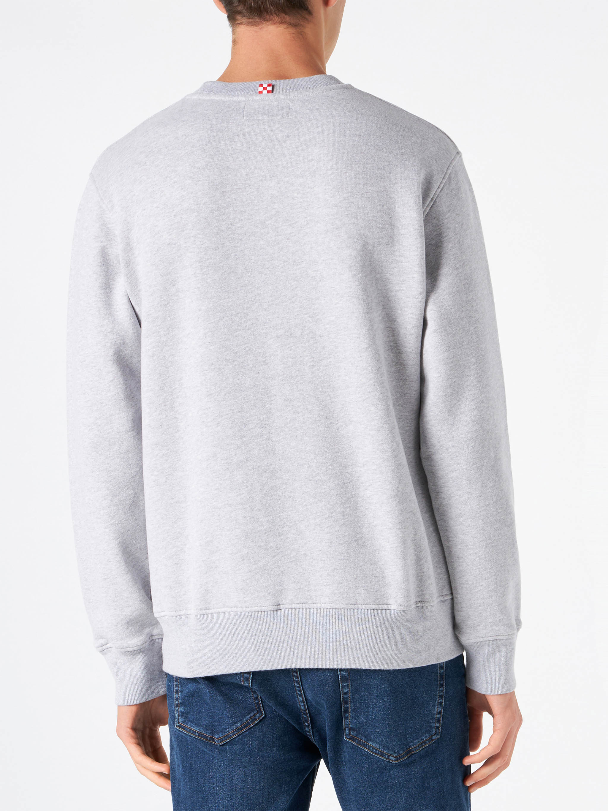 Sweatshirt met ronde hals voor heren met badstof logo