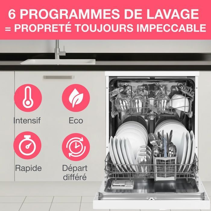 Lava-louças de instalação livre OCEANIC OCEALV1247W - 12 serviços - 47 dB Branca