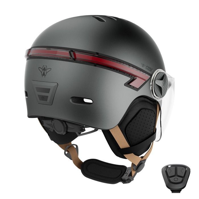 Casque vélo Casr GLOW AVEC LED ET VISIERE GRIS ANTHRACITE – M