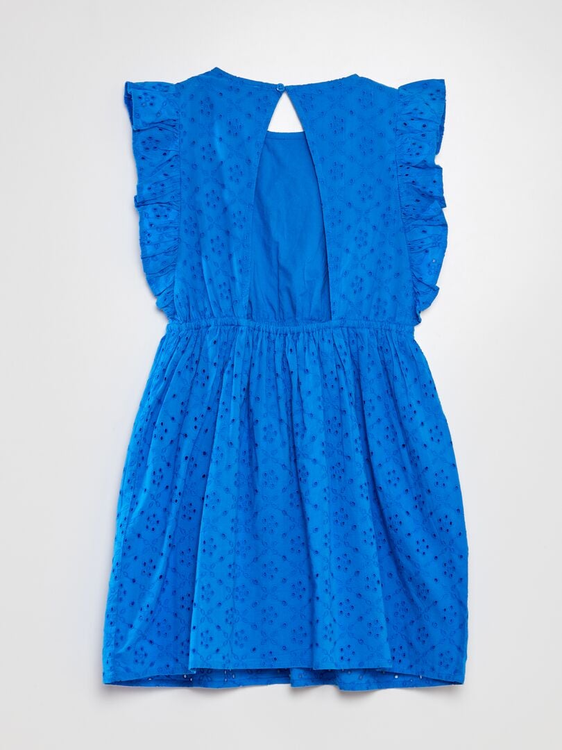 Jurk met Engelse steken - BLAUW