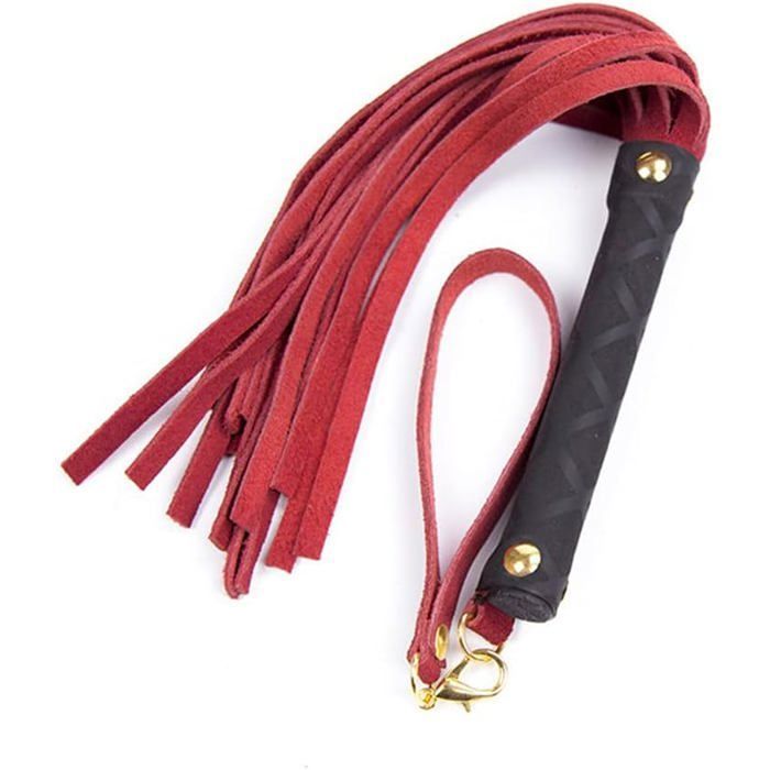 Riding crop with soft faux leather handle - Costume learning accessory (red)