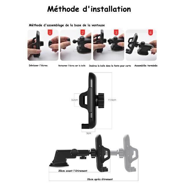 Suporte para celular veicular ZGEER - Universal - Rotação 360° - Compatível com iPhone/Samsung/Huawei
