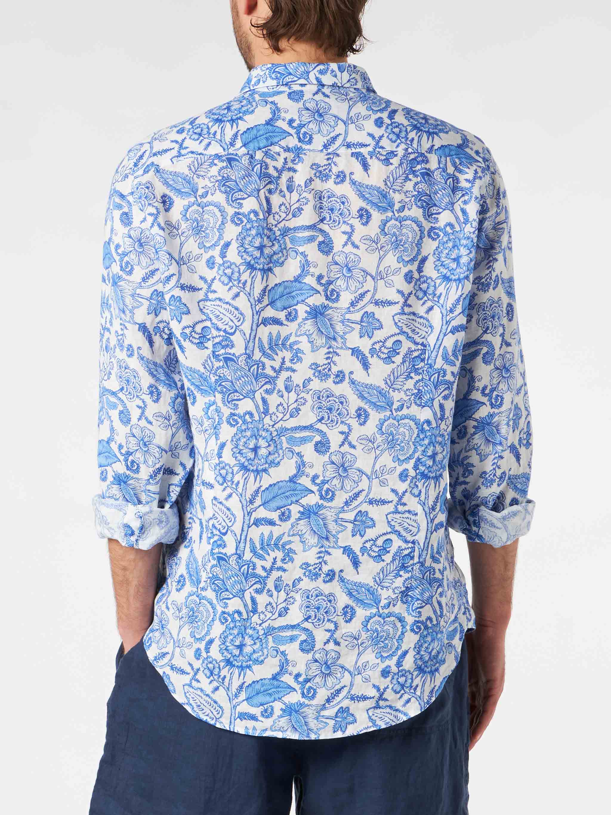 Herren-Leinenhemd Pamplona mit Blumenmuster
