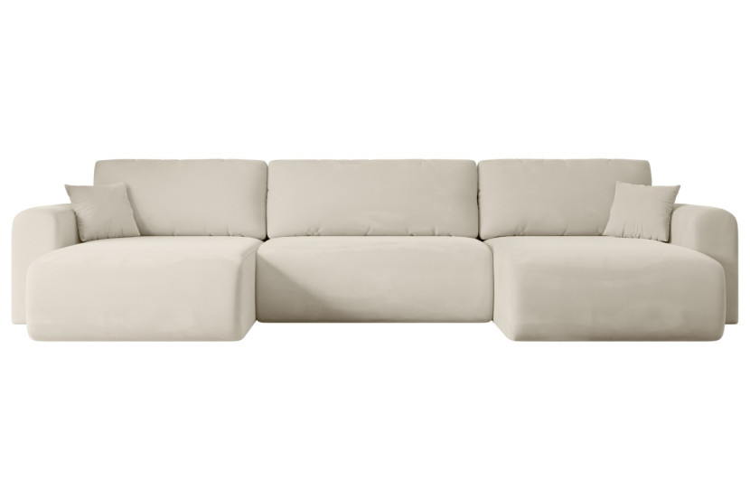 Narożnik z funkcją spania i pojemnikiem ORRO-U - 362x145x83cm Beżowy