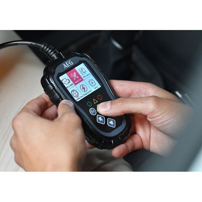 Outil de diagnostic - AEG - OBD2 Evol 2 - Test démarrage - État circuit de charge - Lecture codes défauts