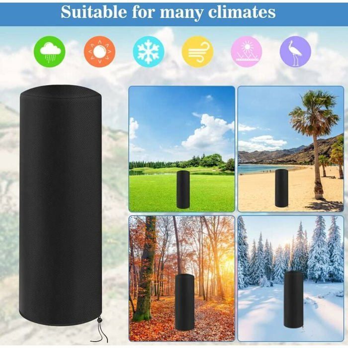 Funda para calefactor de exterior - PZCC - Cilíndrica - Impermeable - Tejido Oxford - 120x50x50 cm
