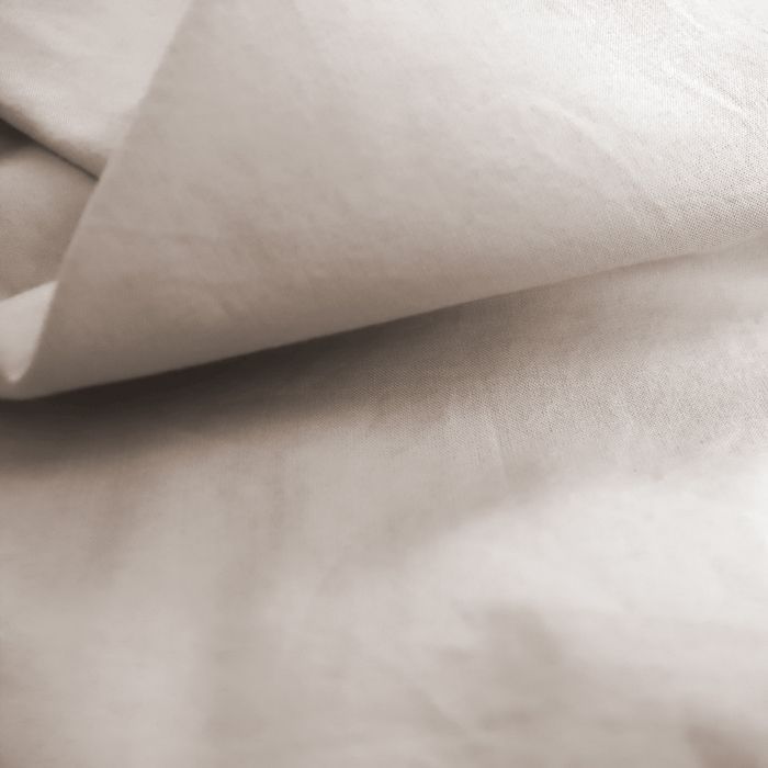 Plain single bed linen set with pillowcases with ruffles, 100% Cotton - MATT & ROSE - WASHED COTTON - Linen color - 140x200+65x65 cm