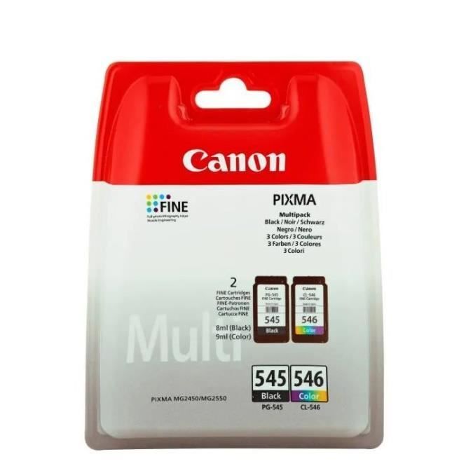 CANON 2-Pack PG545/CL546 Black + Color Ink Cartridges