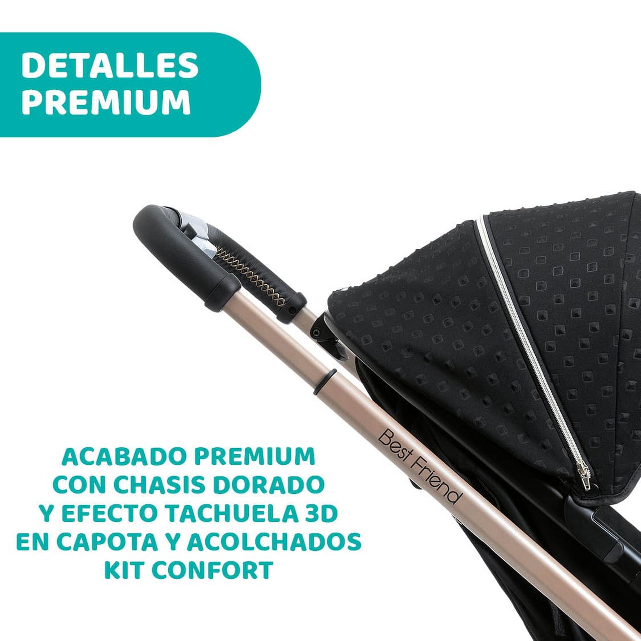 Cochecito Trío Best Friend Pro Black Re Lux Eco+ με Kory Essential