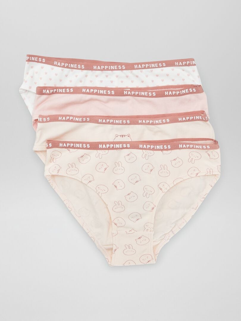 Conjunto de 4 calzoncillos con estampado animal - ROSA
