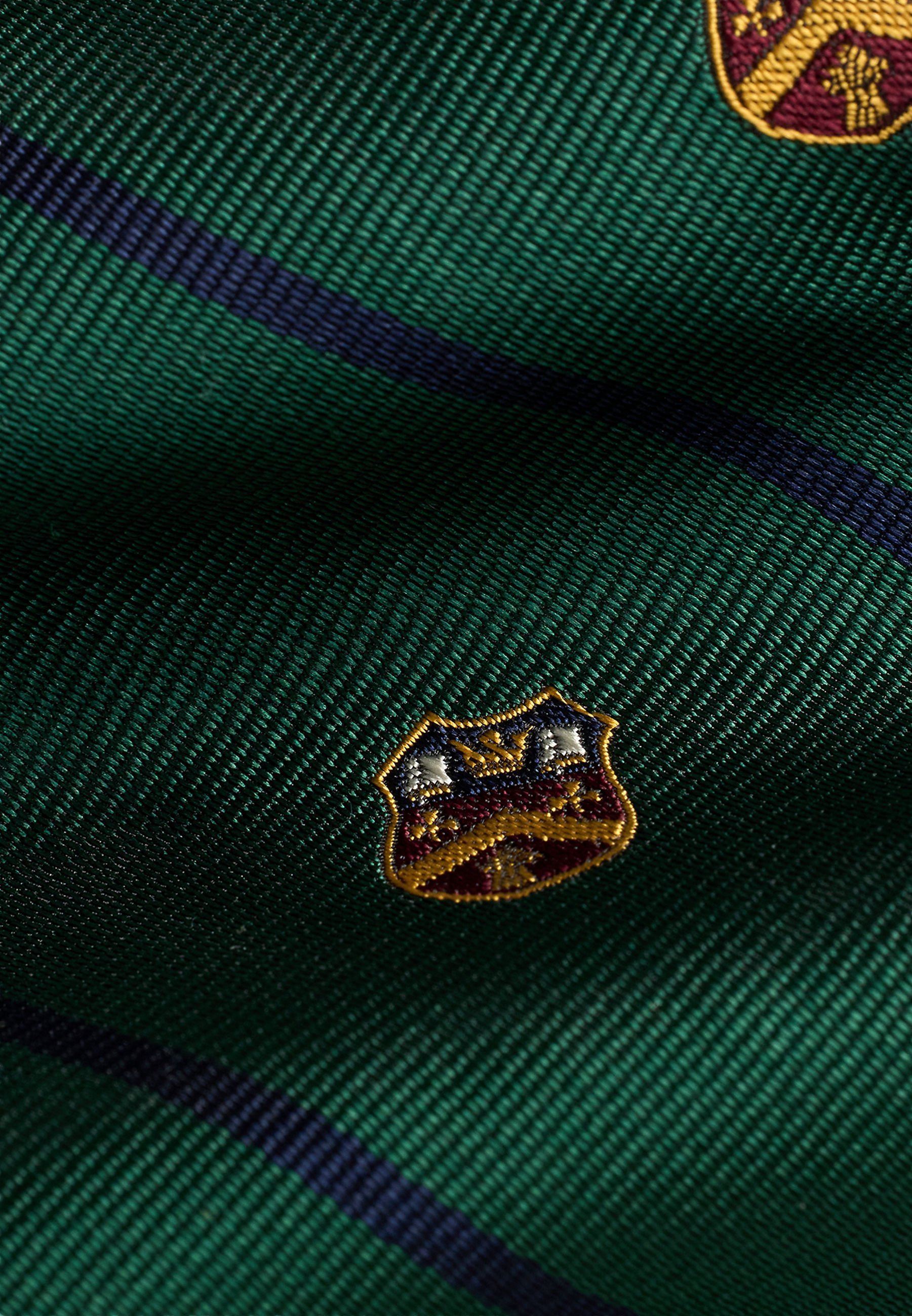 Cravate Polo Ralph Lauren en soie rayée REPP CLUB - Vert foncé