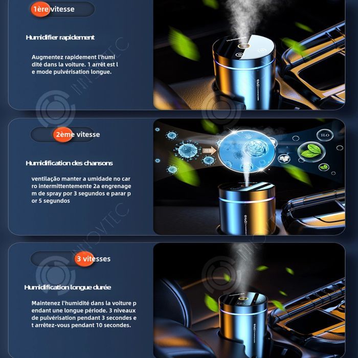 Umidificatore per il trattamento dell'aria C 300ml Umidificatore con 3 modalità Diffusore di fragranze Diffusore di aromaterapia Purificatore d'aria