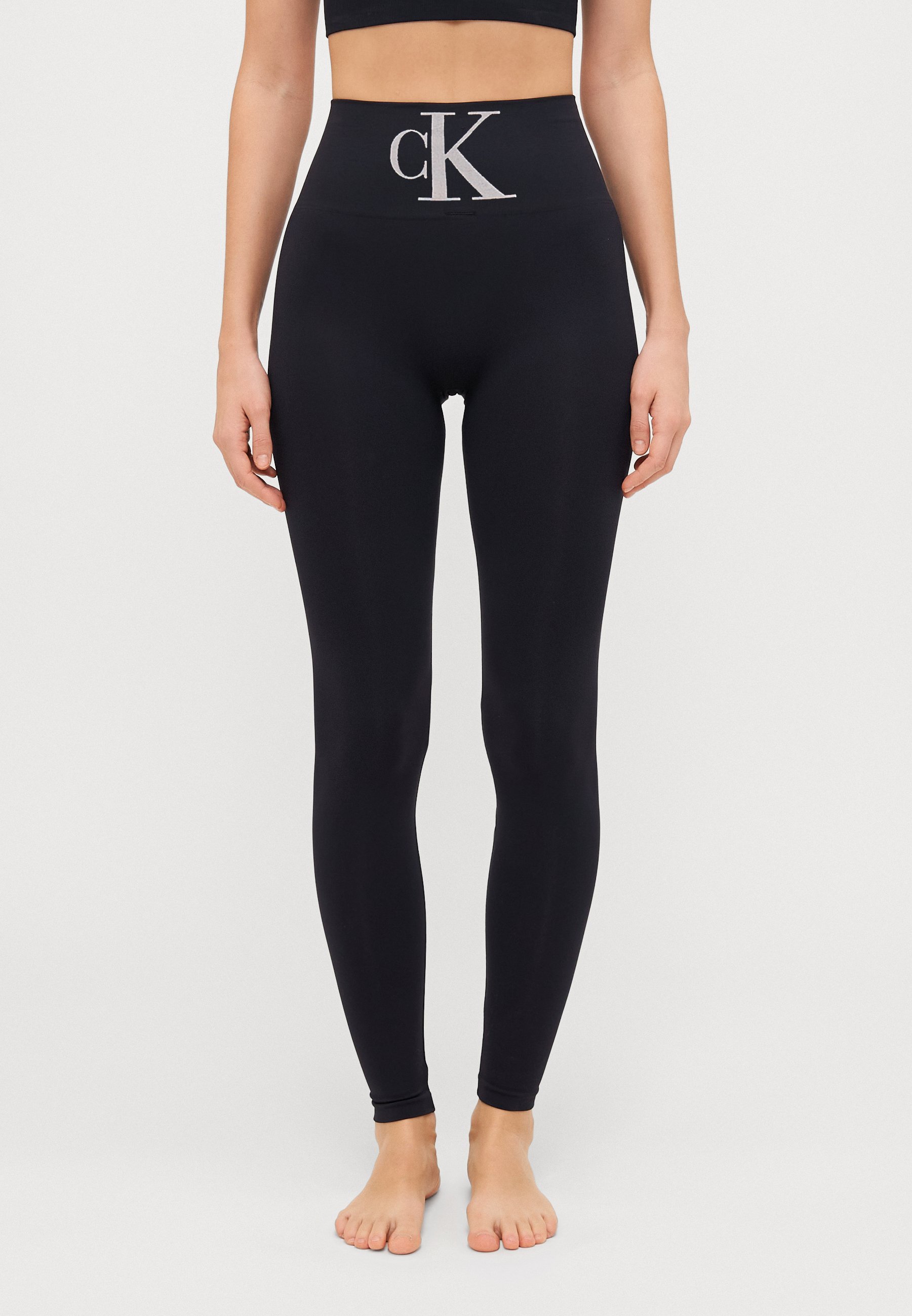 Sous-vêtements Calvin Klein Femme Taille Haute Monogramme - Leggings - Bas - Noir