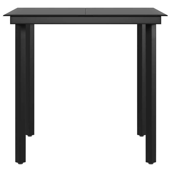 Conjunto de comedor de jardín - vidaXL - 5 piezas - Marrón/negro - Resina de mimbre - Acero con recubrimiento en polvo - Cristal
