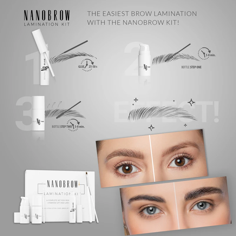 Paleta modeladora de sobrancelhas Nanobrow Lamination Kit