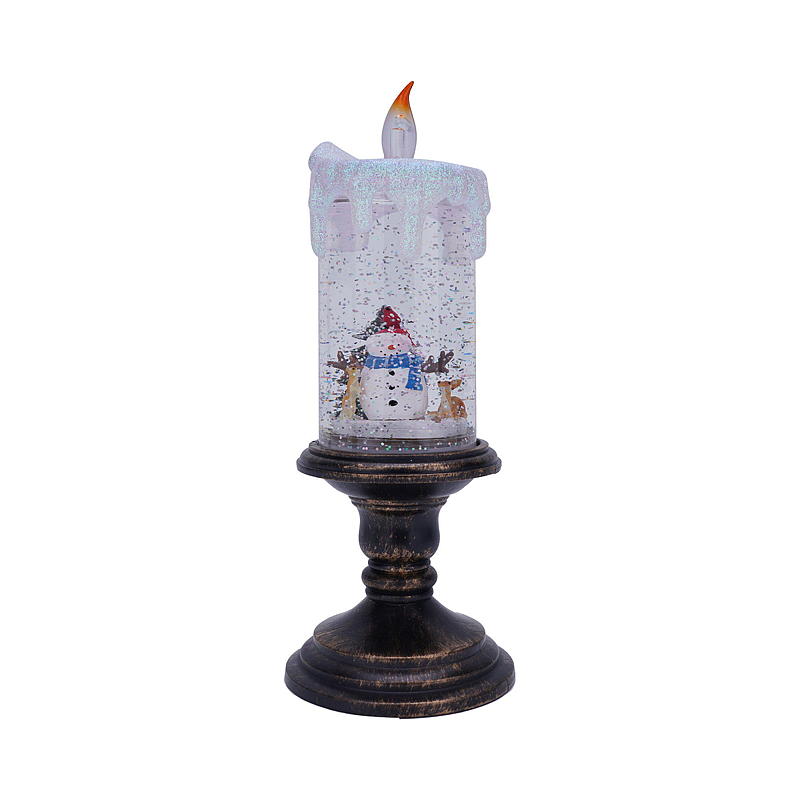 Home Cube-lys 26,5 cm ø 10,5 cm LED med vann og glitter