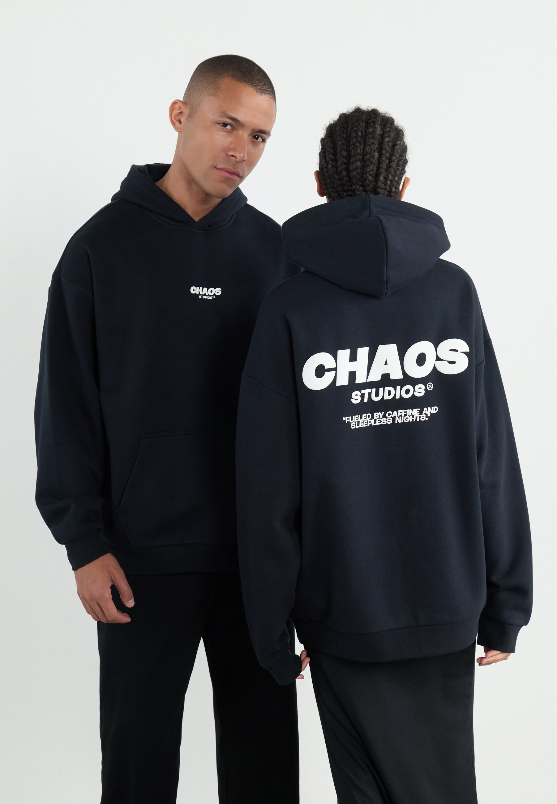 Felpa con cappuccio pesante oversize Yourturn Chaos Unisex - nera