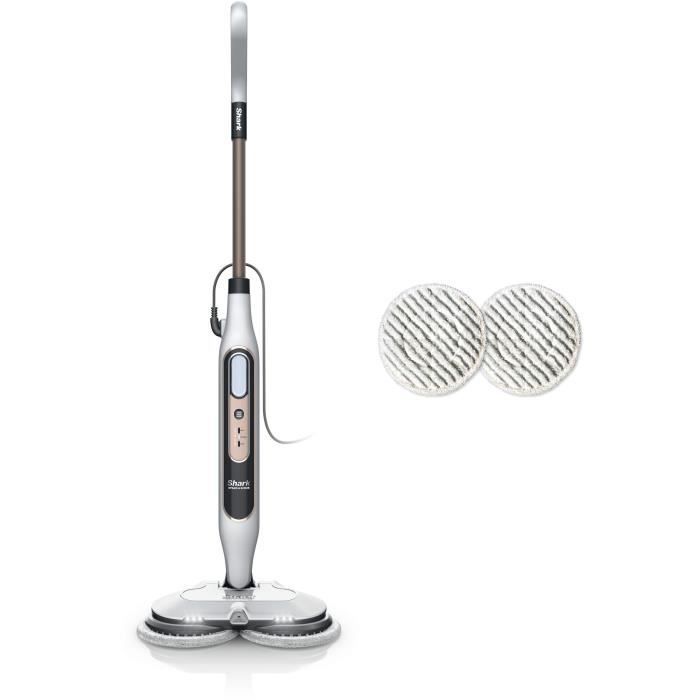 Mop a vapor SHARK S8201EU - Mop a vapor automático - 2 almofadas rotativas - 3 configurações de vapor - Remove manchas e sujeira