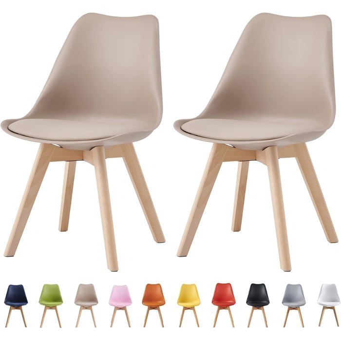 mcc direct Eva Lot de 2 chaises de Salle à Manger, de Cuisine, de Bureau Marron