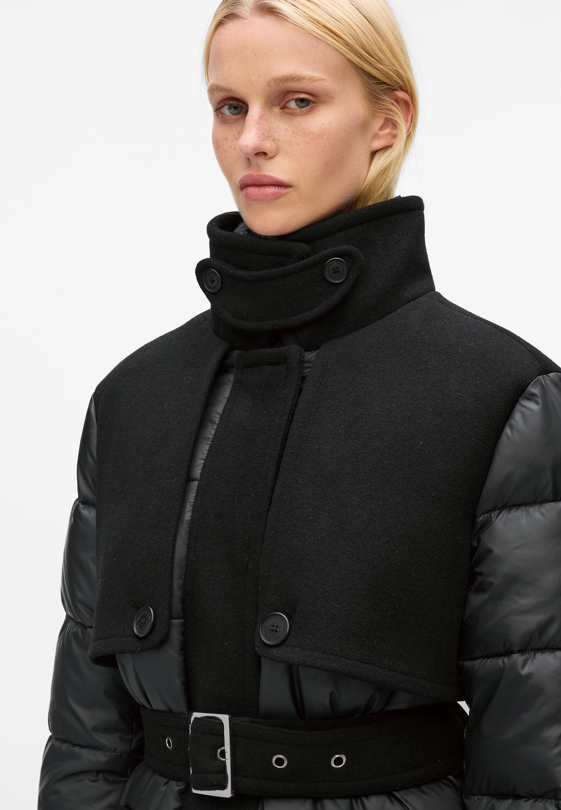 KARL LAGERFELD MIX MEDIA SHORT PADDED - Winterjas - zwart