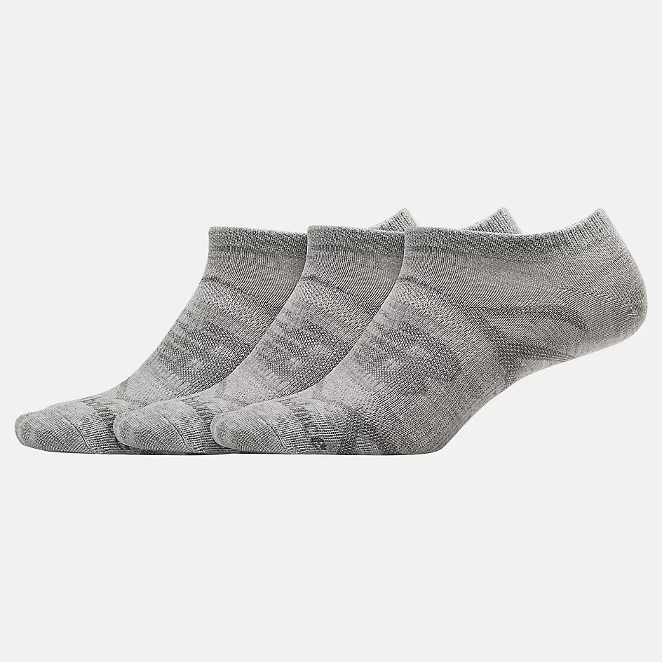 Unisex, flat, knit, invisible socks, 3 pack - light gray melange