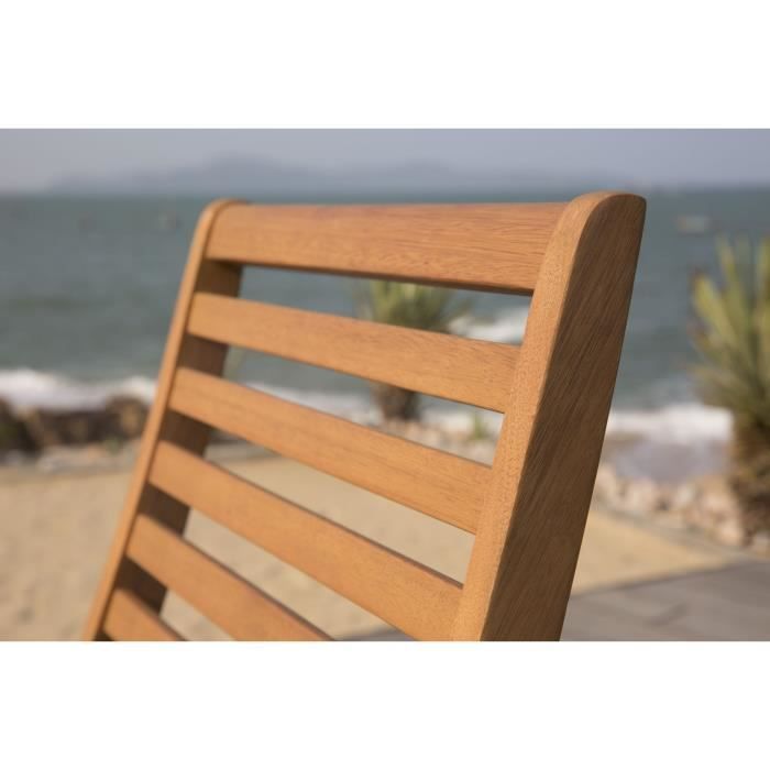 Juego de 2 sillas plegables de jardín - EDEN - Madera de eucalipto con certificación FSC - 57,5 x 46,5 x 90 cm (alto)