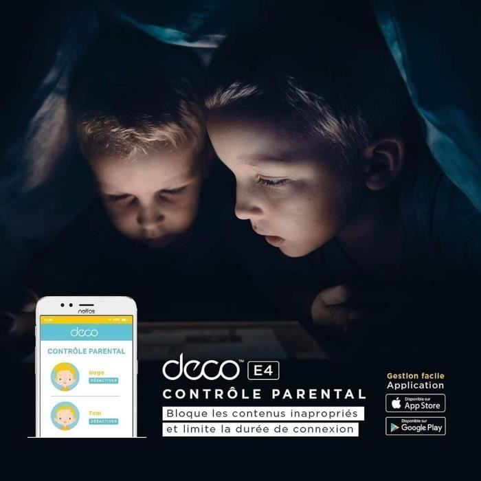TP-Link Deco WiFi Mesh pour toute la maison, Couverture WiFi 250 , Compatible avec toutes les Box Internet, Deco E4(3-pack)