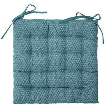 PODUSZKA NA KRZESŁO kwadratowa 38cm niebieska z bawełny