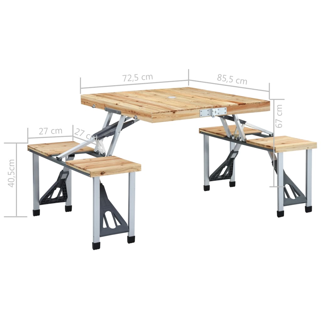Mesa de camping dobrável Vidaxl para 4 pessoas