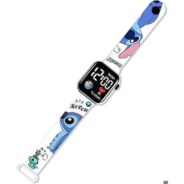 Montre digitale enfant Lilo & Stitch – LED, bracelet souple, design coloré