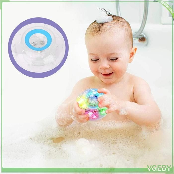 Giocattolo da bagno per bambini - FAFEICY - Modello LED - Impermeabile - Luce LED colorata - 3 batterie incluse