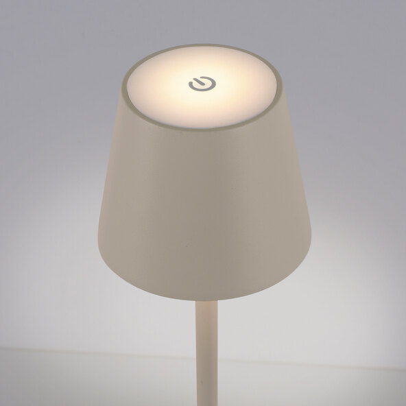 Lampă de masă Buria LED reîncărcabilă, set de 2, gri