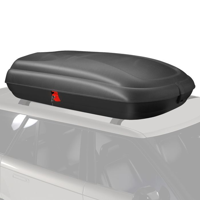 Cofre de techo rígido para coche COSTWAY de 400 L - Llaves, correas, apertura lateral, impermeable, para coches con barras de techo, negro