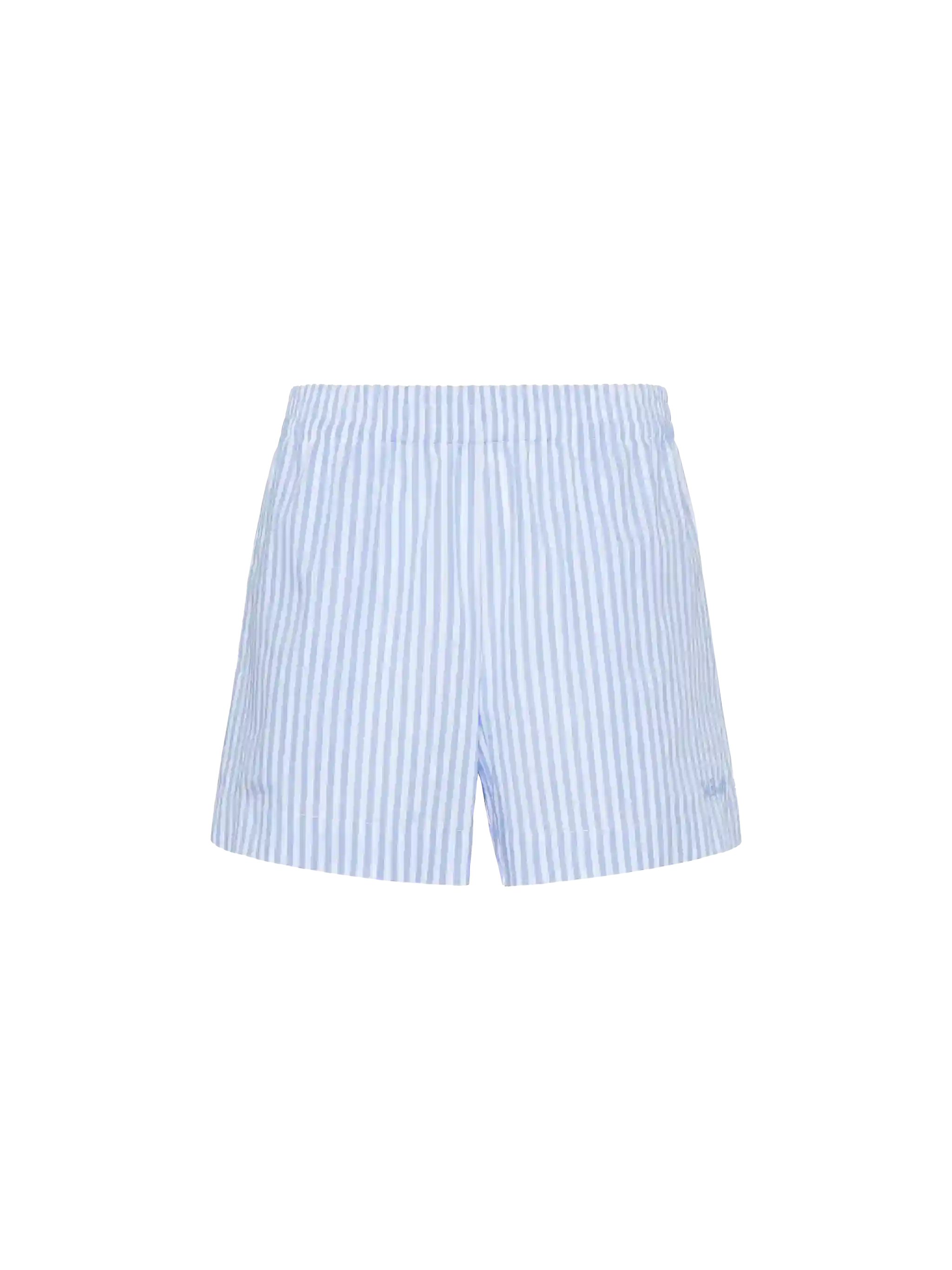 Meave shorts met elastische tailleband, gemaakt van katoenen poplin met een gestreepte print.