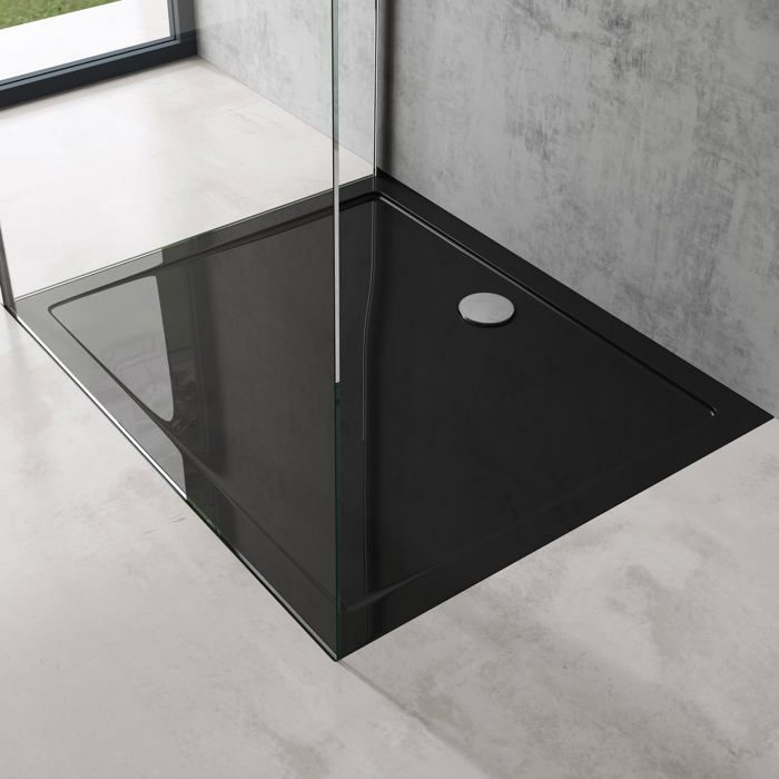 Plato de ducha rectangular doporro 100x120, acrílico negro Faro2 100x120x4cm
