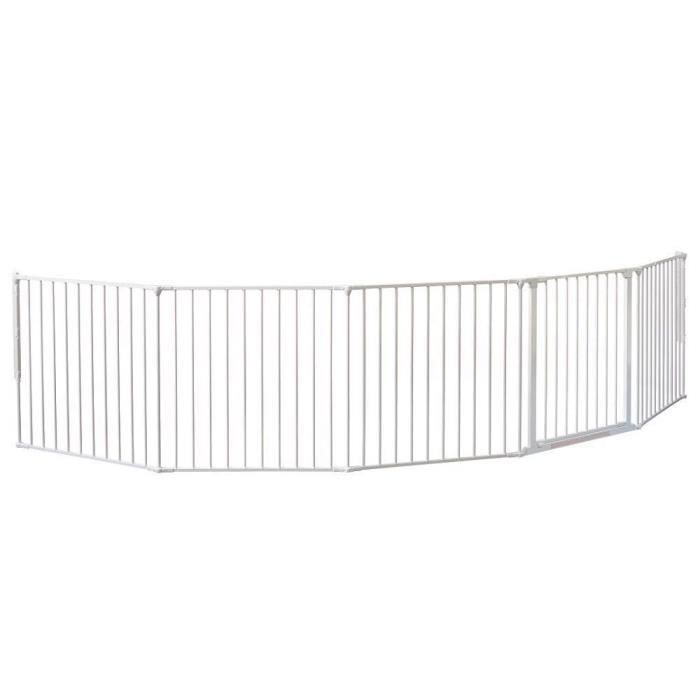 Barrière de Sécurité BabyDan XXL Flex - Blanc - Portillon - Métal - Pare-feu