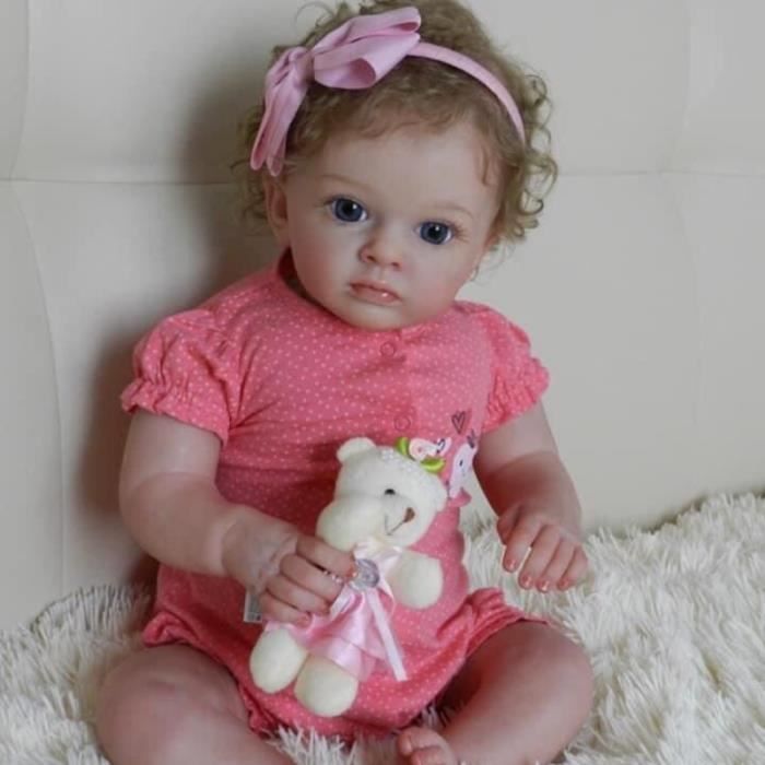 Poupée Reborn en silicone - RB10048 - 60cm - Rose - Cadeau pour fille