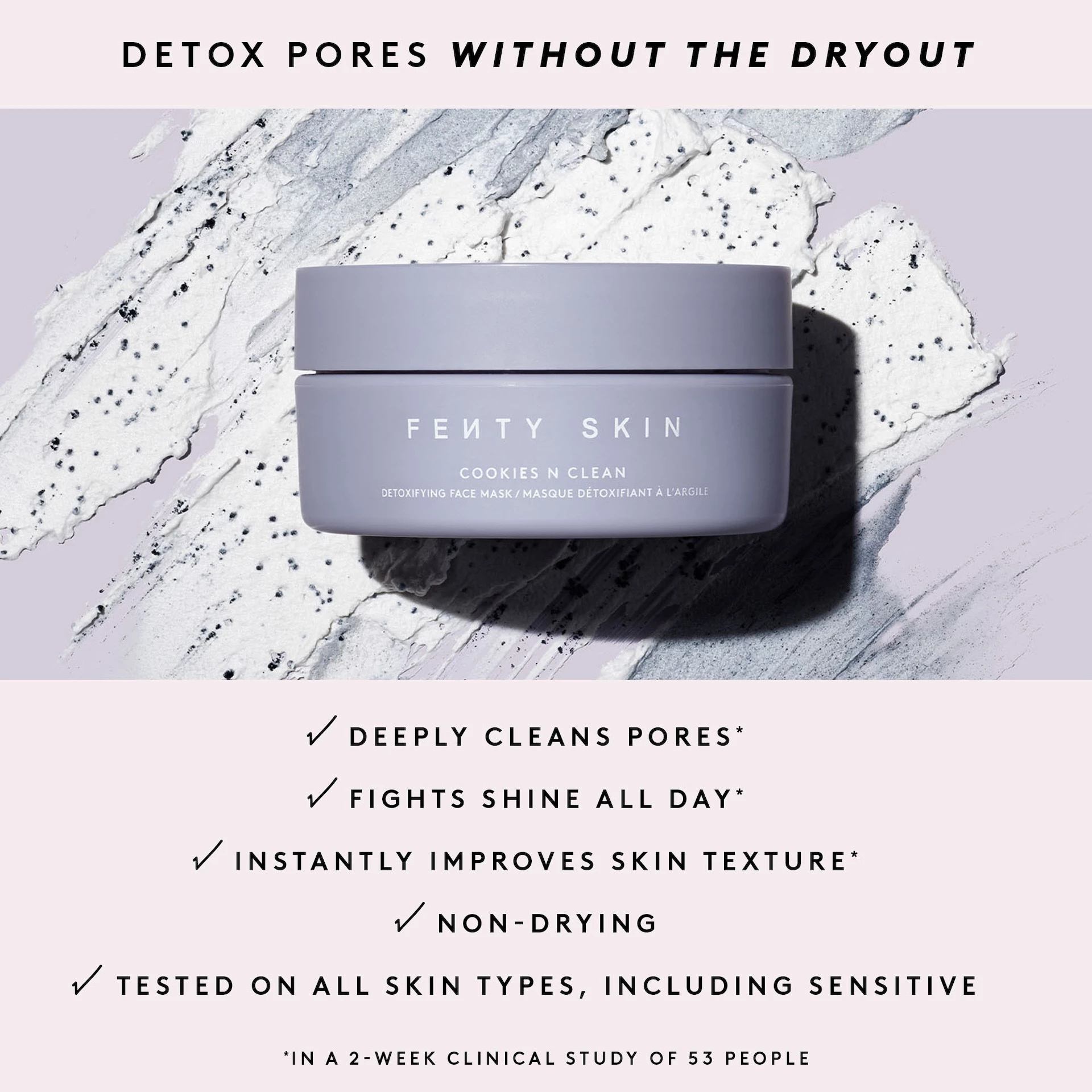 Maska za obraz z glino za razstrupljanje por Cookies N Clean 75 ml - Fenty Skin