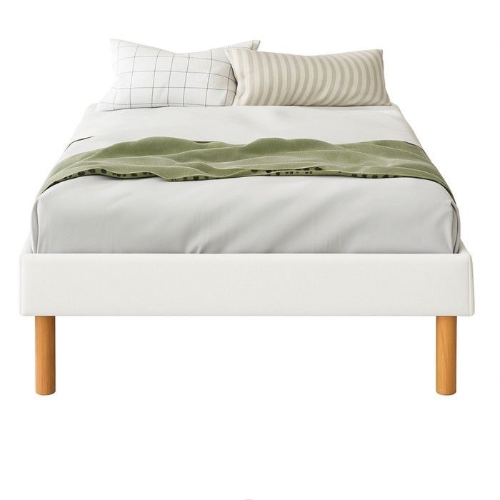 Gestoffeerde bedbodem - 80x200 cm - met poten van 18 cm - 14 latten - snelle montage - optimaal comfort - stevige ondersteuning - dagelijks gebruik