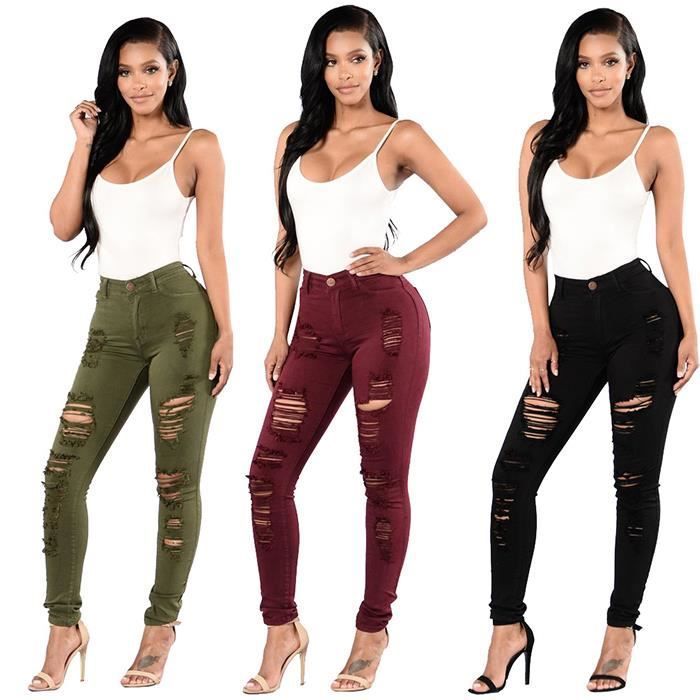Pantalones vaqueros ajustados - FUNMOON - Multicolor - Tallas grandes - Corte ajustado - Mujer